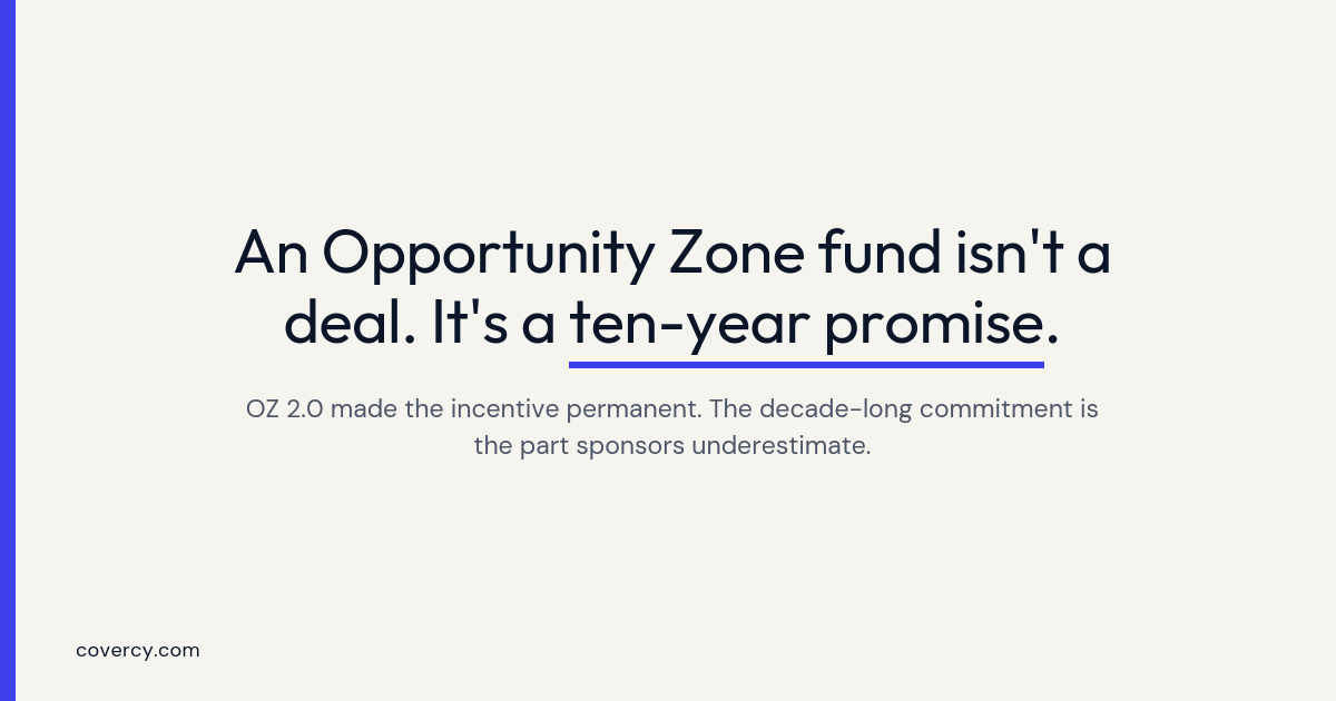 Header graphic for a guide on Qualified Opportunity Funds and the 2025 OZ 2.0 tax-law changes for GPs and investors
