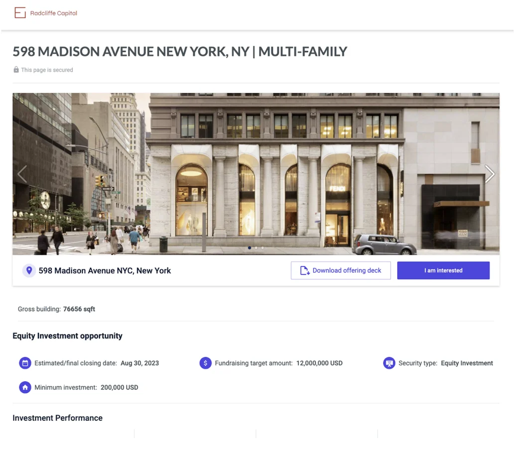 Deal flow software - deal page example