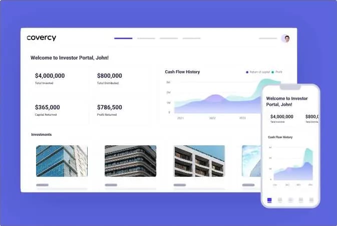 לוח מחוונים מאוחד של Covercy עבור משקיעים ומנהלים